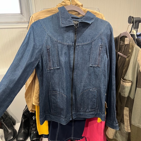 Vintage Zip Up Denim Jacket - Picture 2 of 5